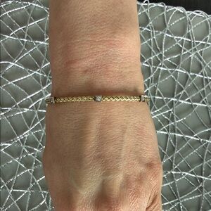 Chic 14k Yellow Gold & Diamonds Women's Bracelet